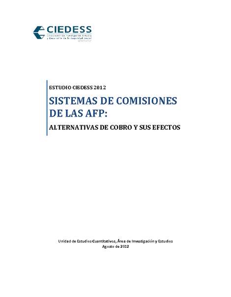Sistemas de comisiones de las AFP: alternativas de cobro y sus efectos