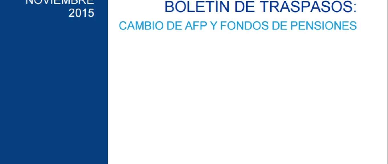 Boletín de Traspasos: Cambio de AFP y Fondos de Pensiones, Noviembre 2015