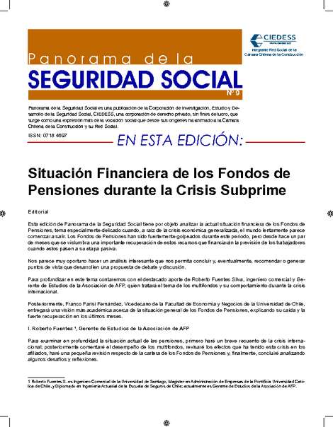 Situación Financiera de los Fondos de Pensiones durante la Crisis Subprime