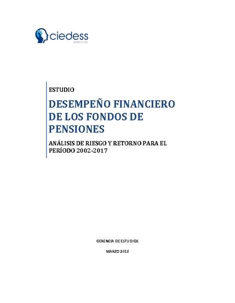 Desempeño financiero de los fondos de pensiones entre 2002 y 2017